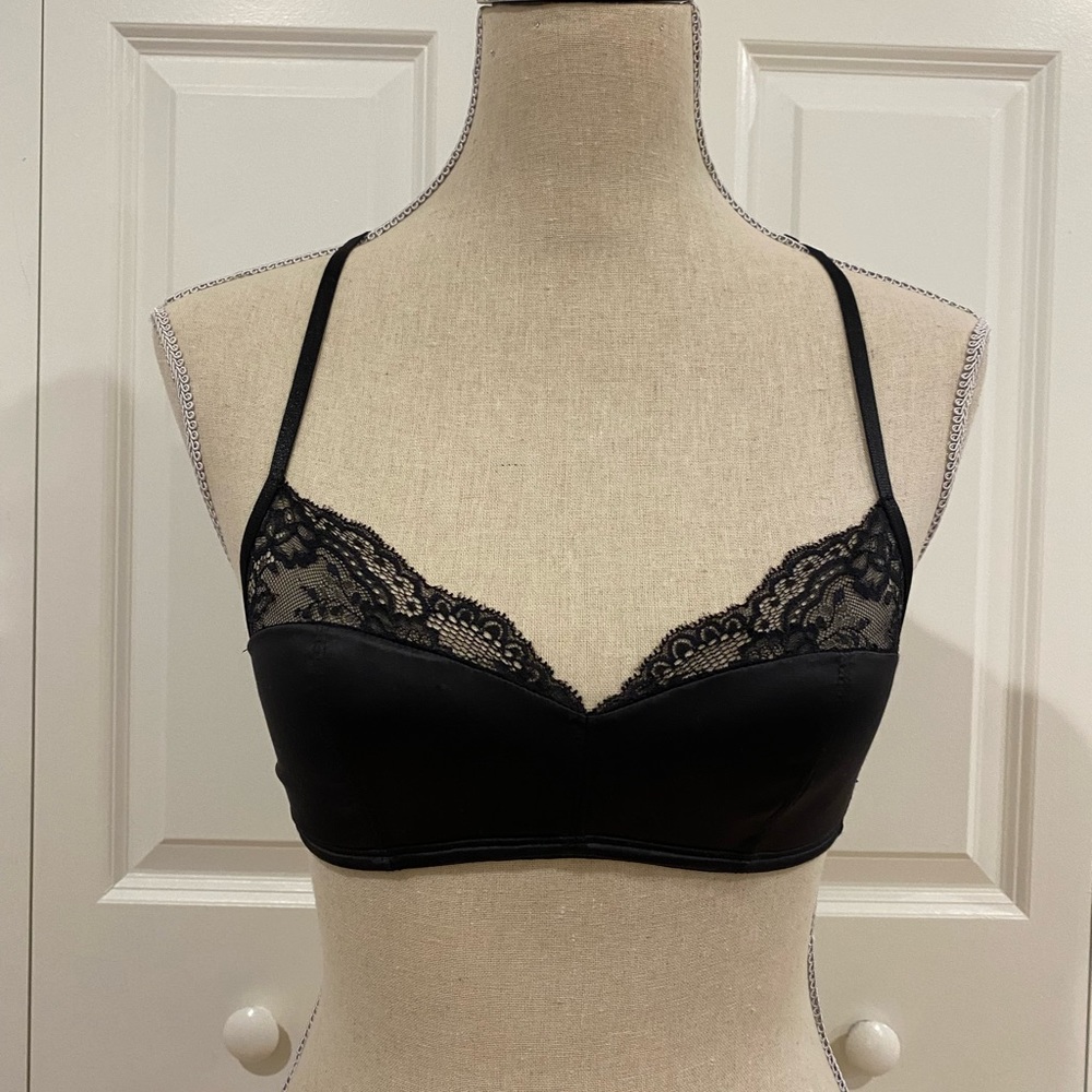 Black lace and silky bra